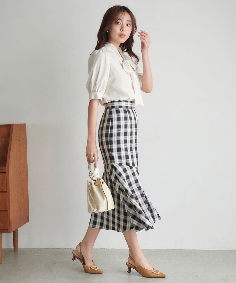 Feroux 【洗える】チェックマーメイド スカート 