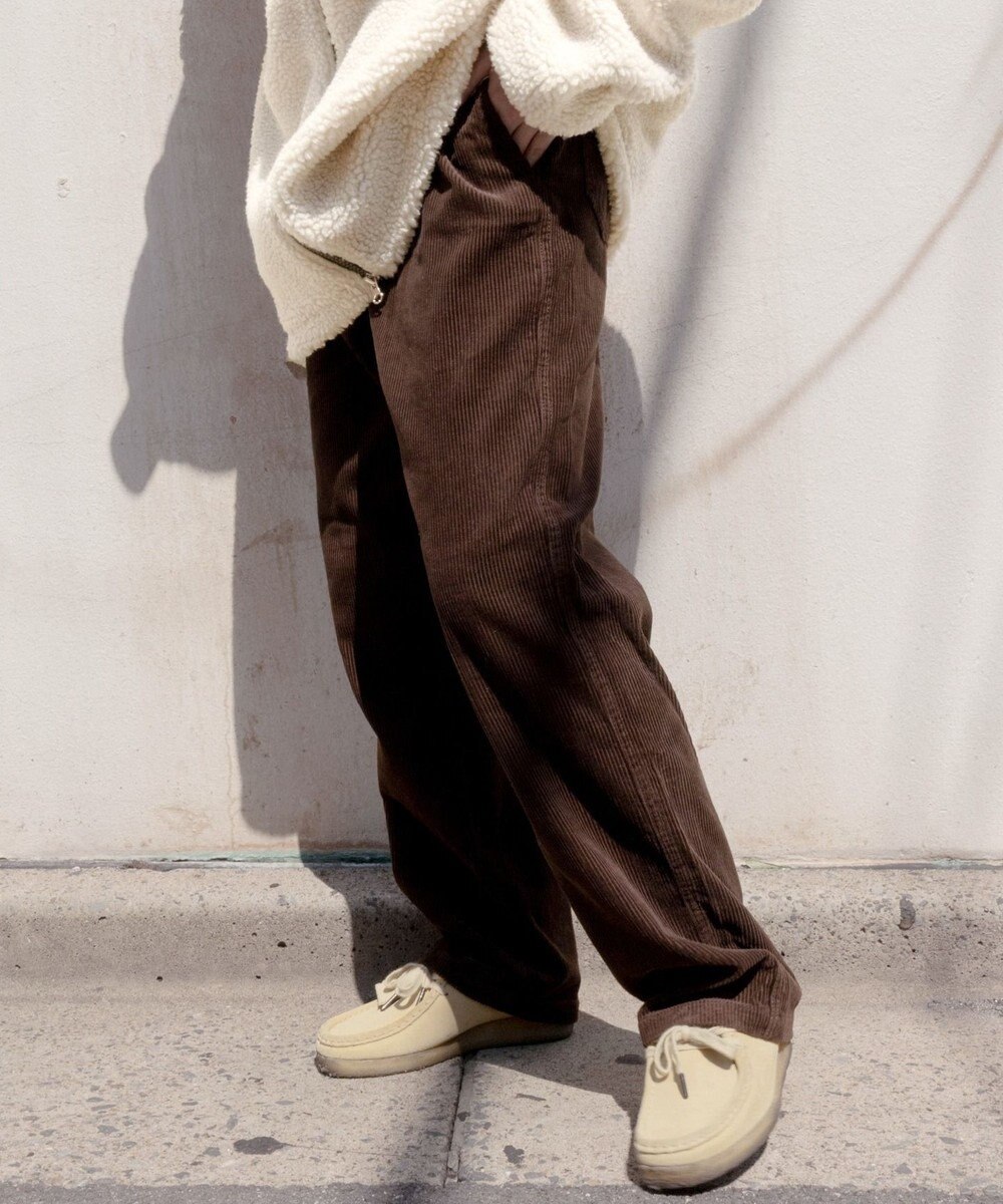 WEGO 【ユニセックス着用ITEM/ウエストゴム/SMLサイズ展開】コーデュロイイージーストレートパンツ 
