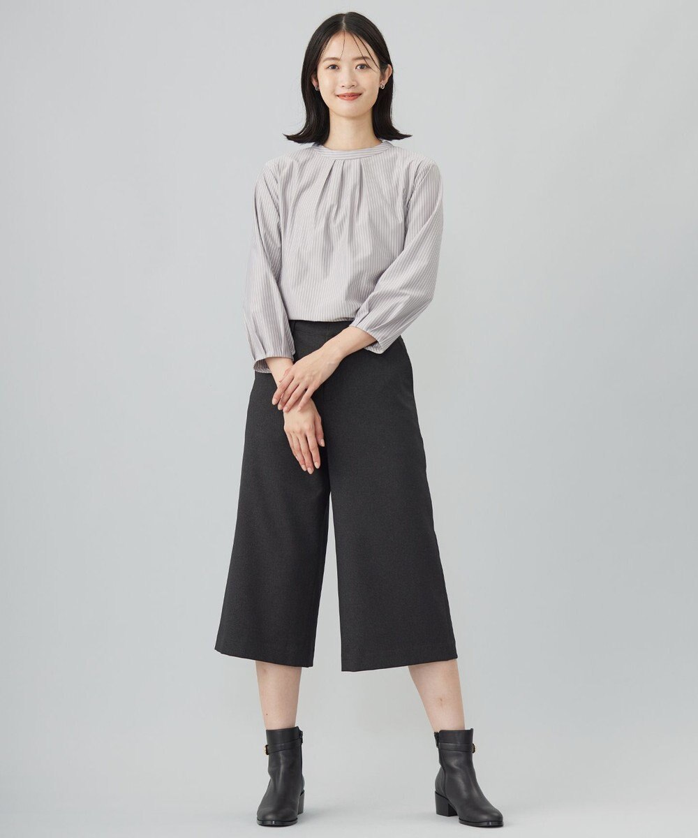 J.PRESS LADIES ストライプジャージー モックネック カットソー 