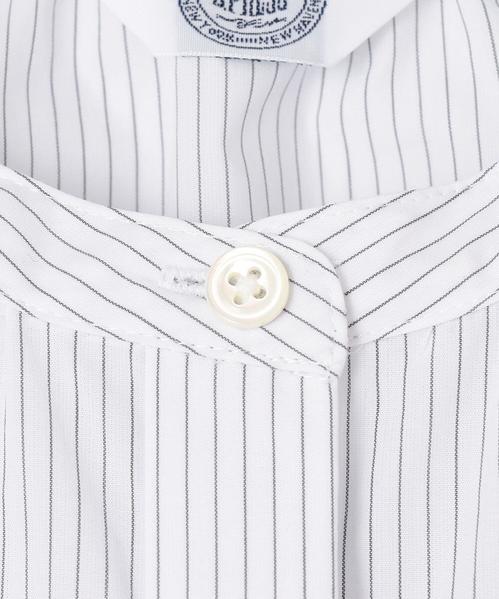 J.PRESS LADIES 【洗える】APESCO ストライプ バンドカラー ブラウス 