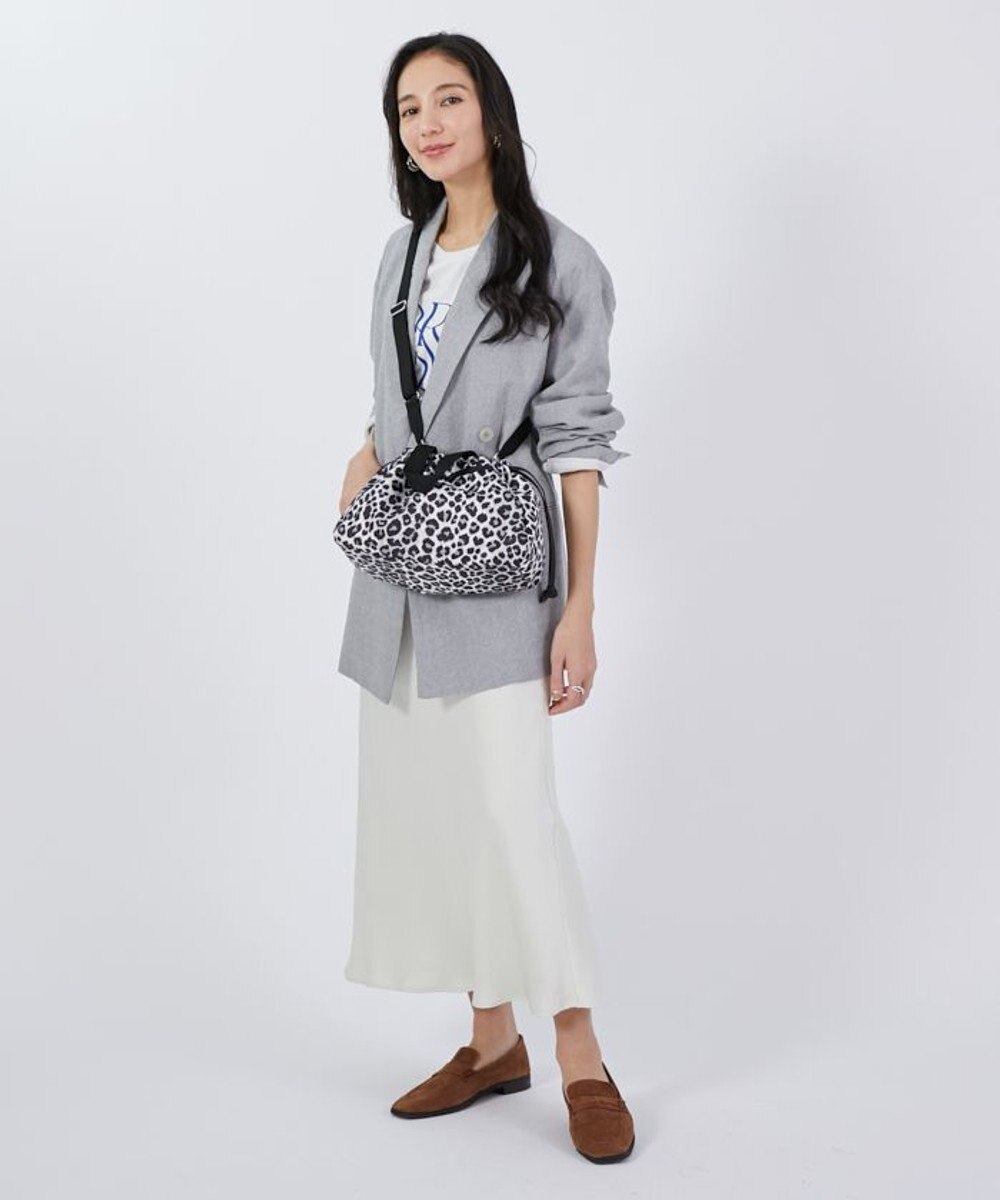 LeSportsac E/W CITY DRAWSTRING BAG??? /アップタウンレオパード/ブラック 