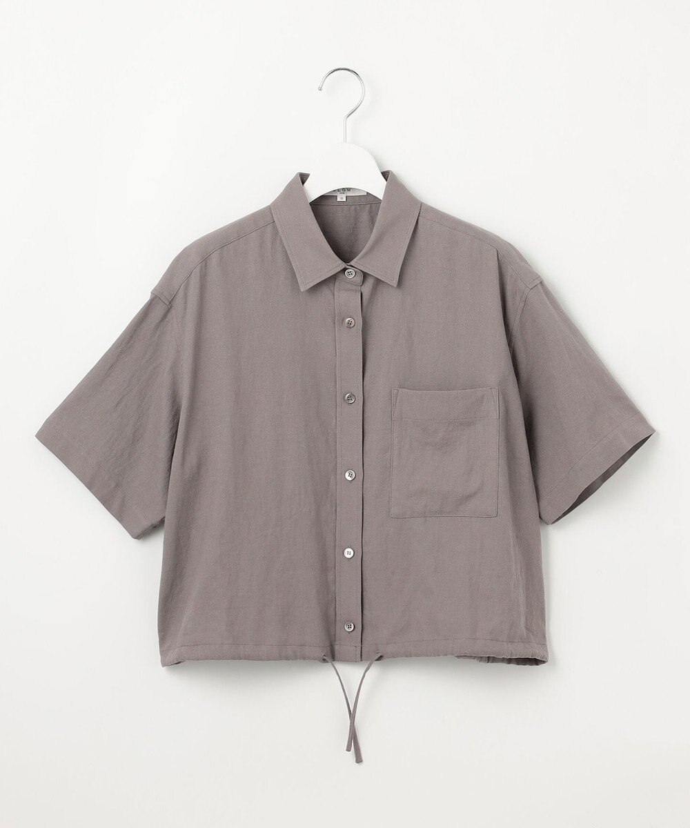23区 【SLOW/一部店舗限定】ブライトリネン クロップド シャツ 