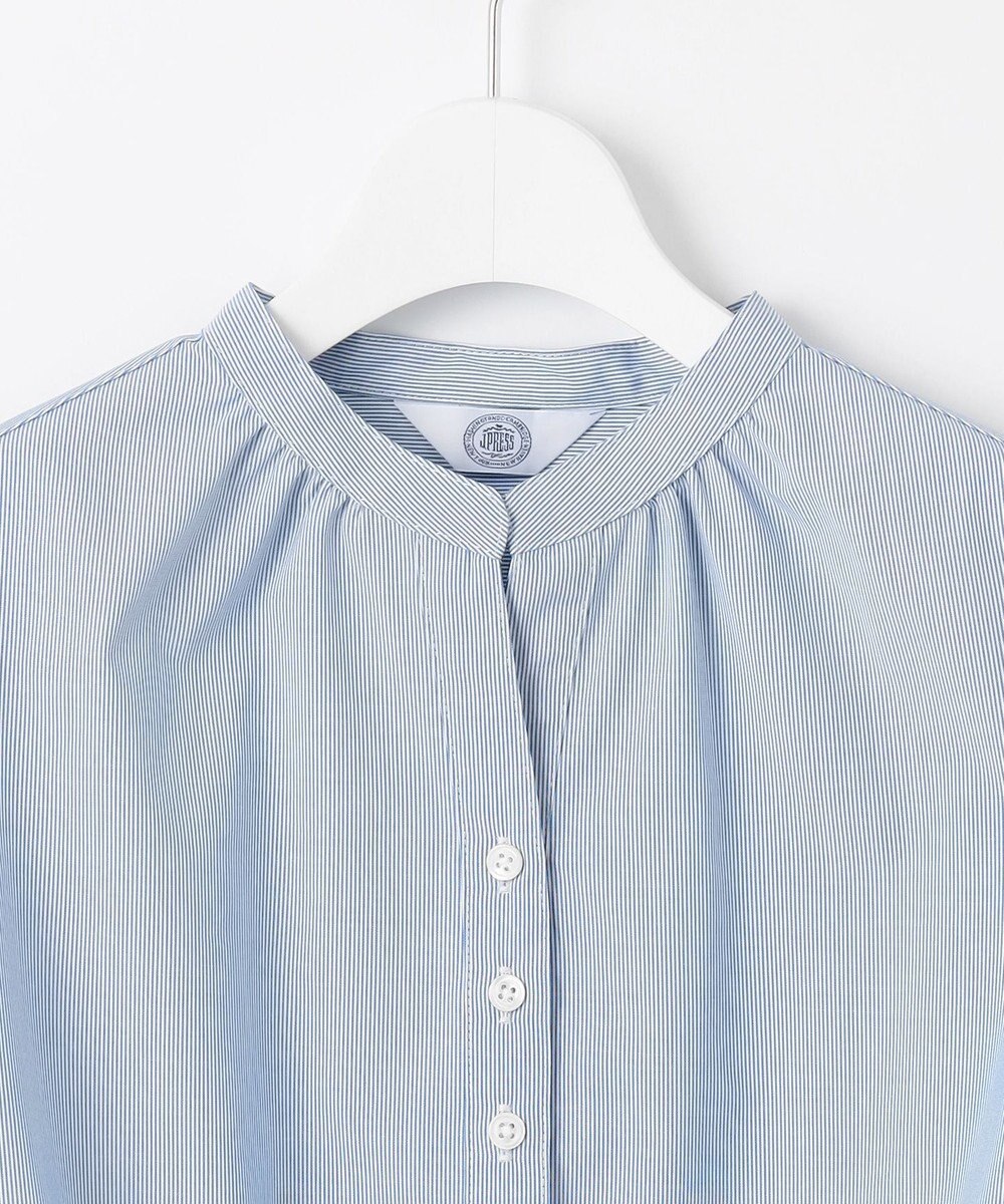 J.PRESS LADIES 【洗える・接触冷感・UVケア】エステネージュストライプ コクーン ブラウス 