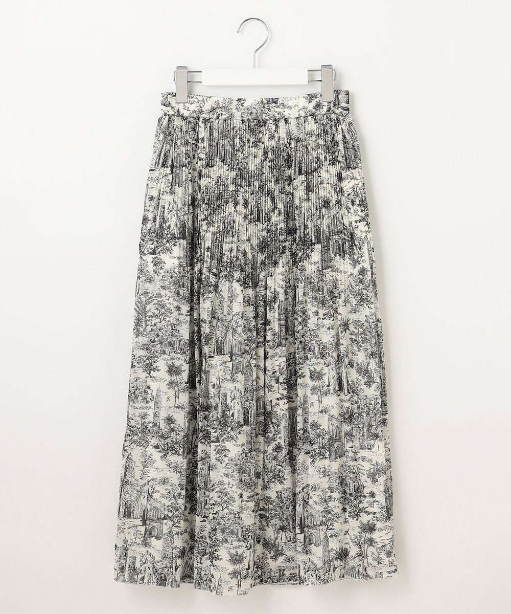 自由区 【カタログ掲載・洗える】ランドスケーププリント スカート 