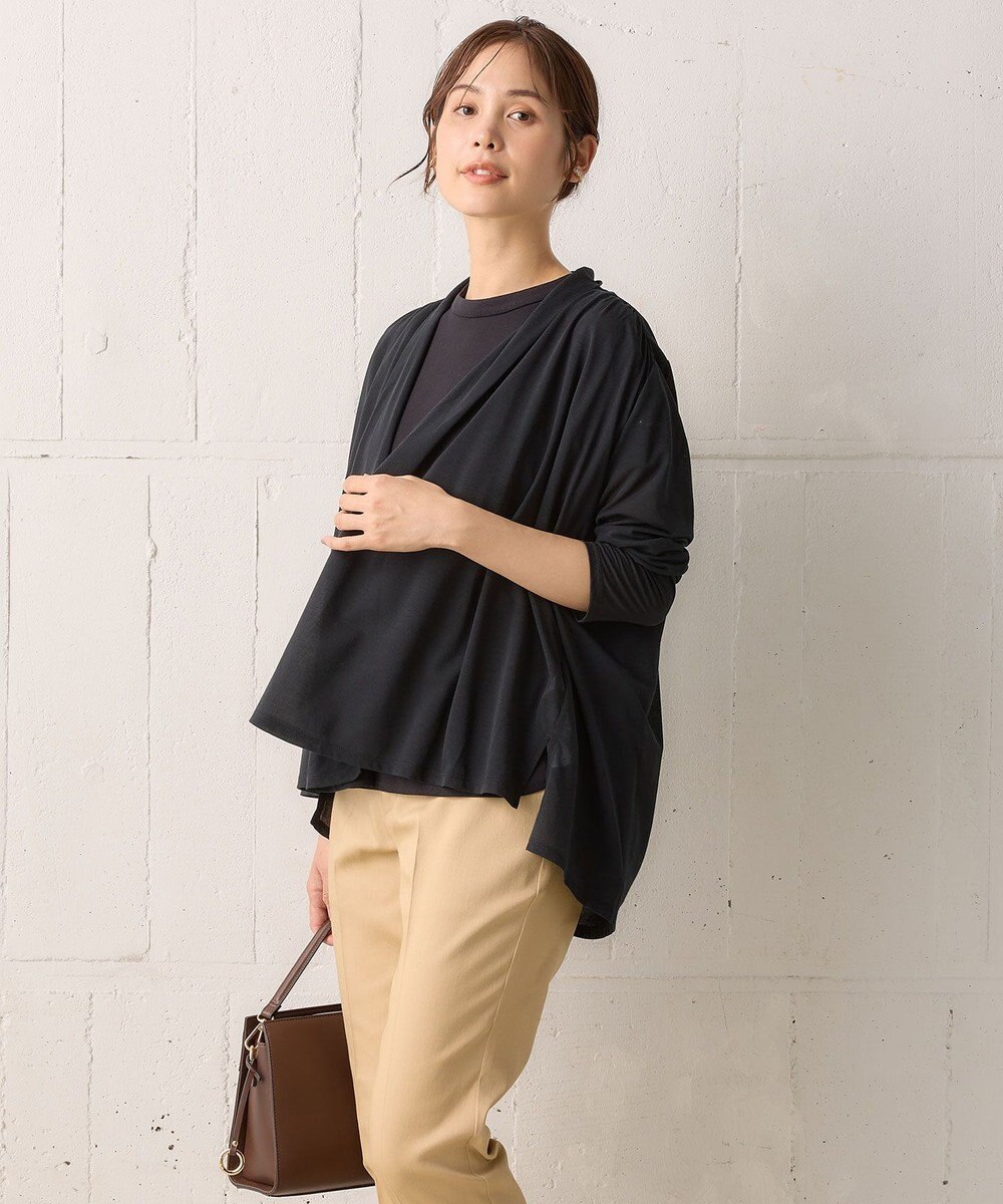 組曲 【WEB限定】シアーツイルジャージーショート カーディガン 