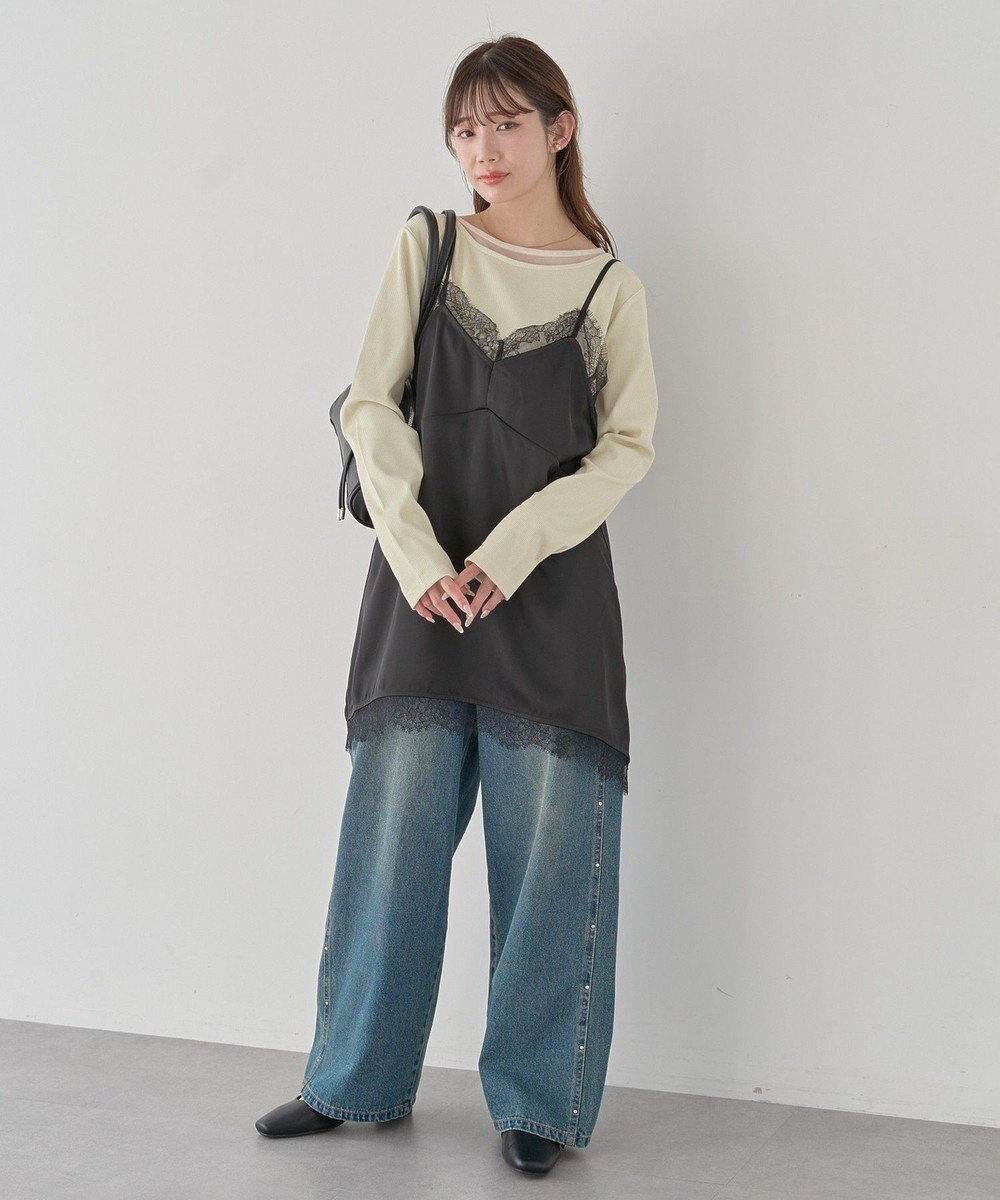 earth music&ecology レイヤード風テレコプルオーバー 