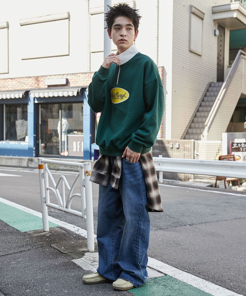 WEGO サークルロゴハーフジッププルオーバー 