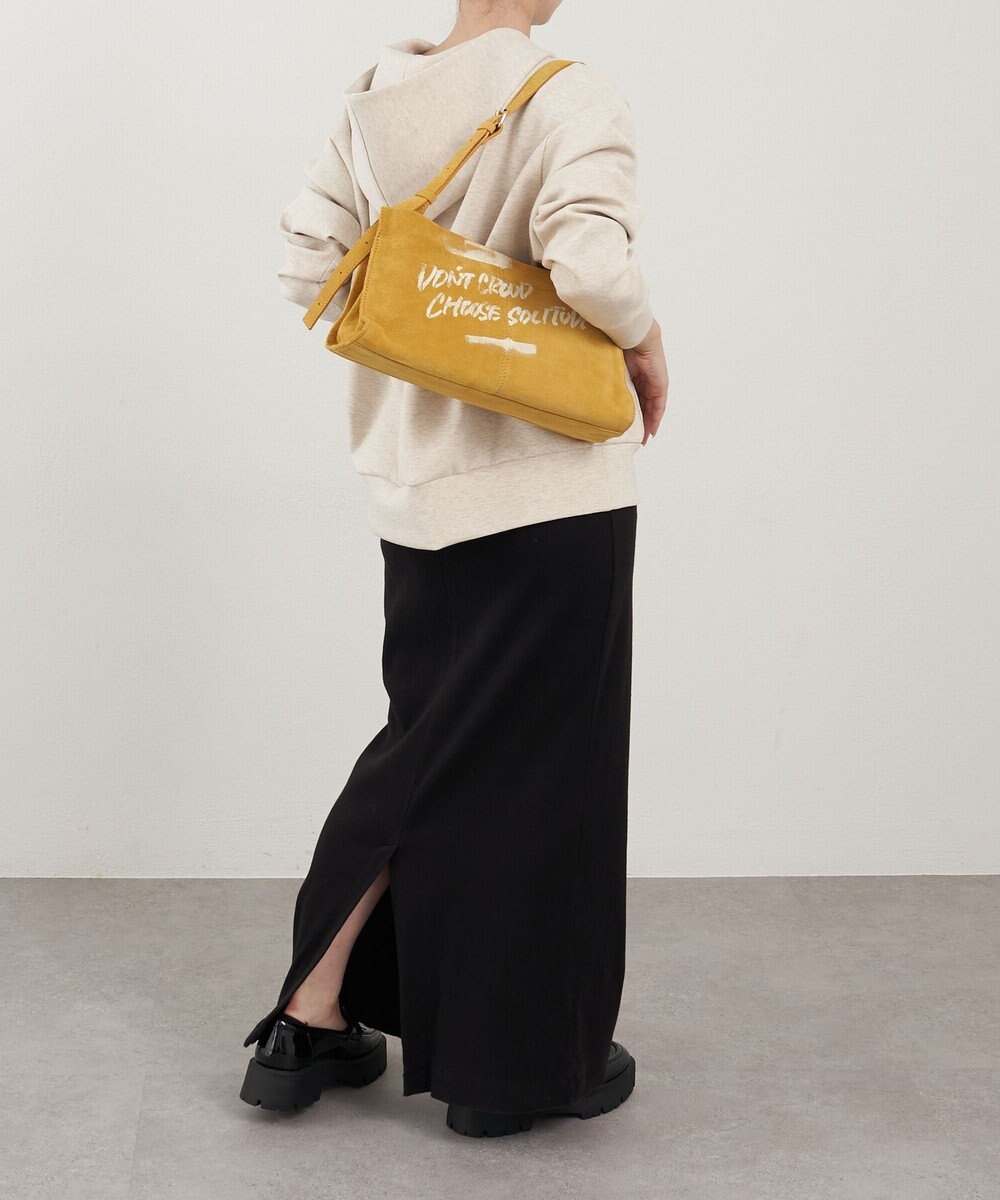 russet ステンシルデザインスエード横長ショルダーバッグ(CE-1640) 