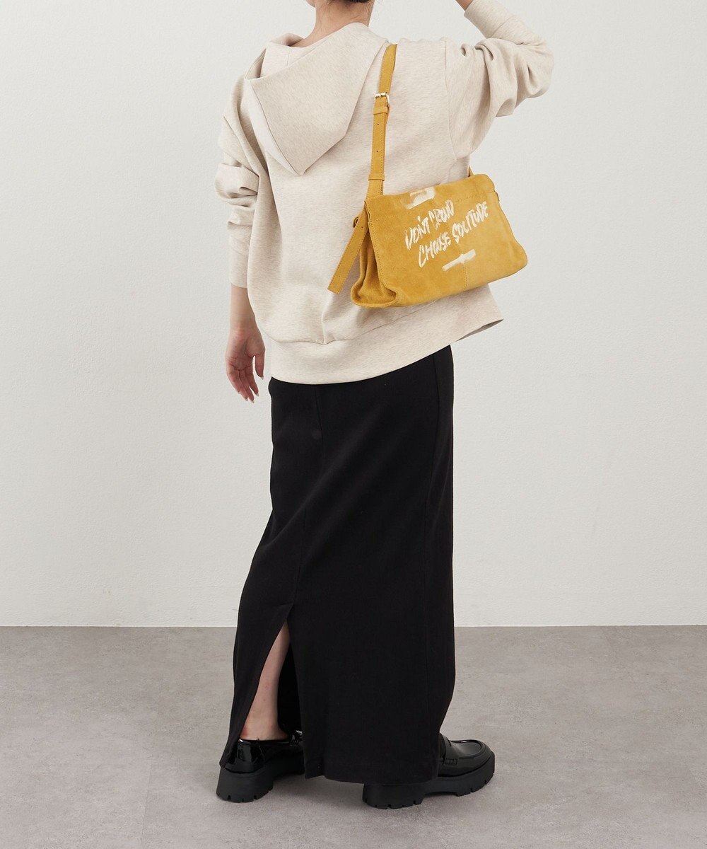 russet ステンシルデザインスエード横長ショルダーバッグ(CE-1640) 