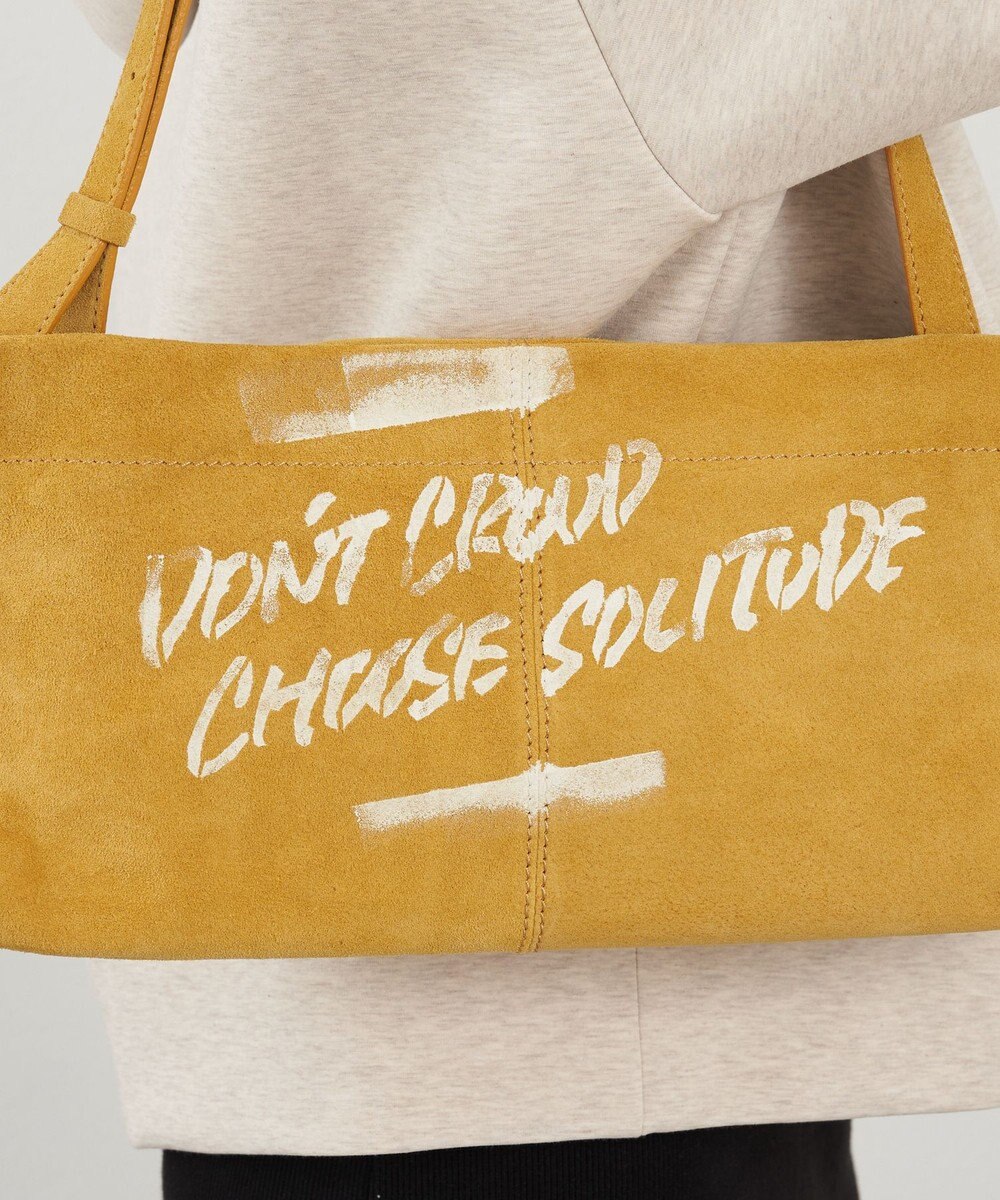 russet ステンシルデザインスエード横長ショルダーバッグ(CE-1640) 