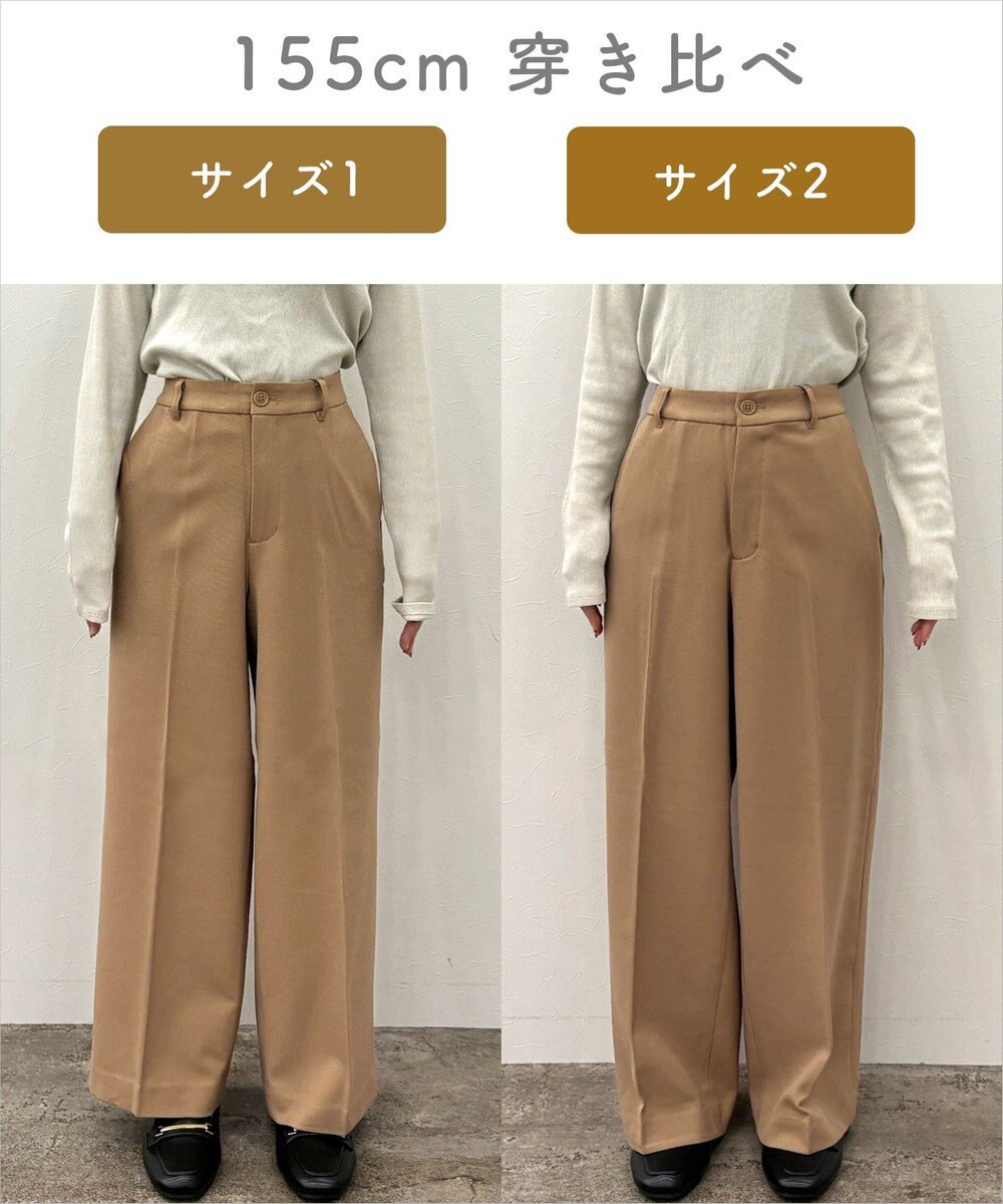 ANY L 【洗濯機可/ストレッチ/ウエストゴム/裏起毛】マルチファンクションストレッチワイドパンツ 