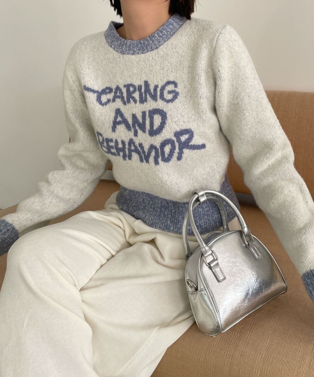 WEGO フラッフィーグラフィックちびニット 