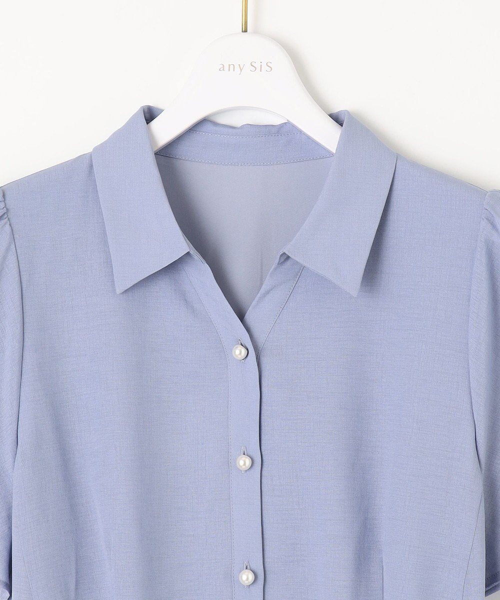 ANY SIS 【洗える】ビューティフレア シャツワンピース 