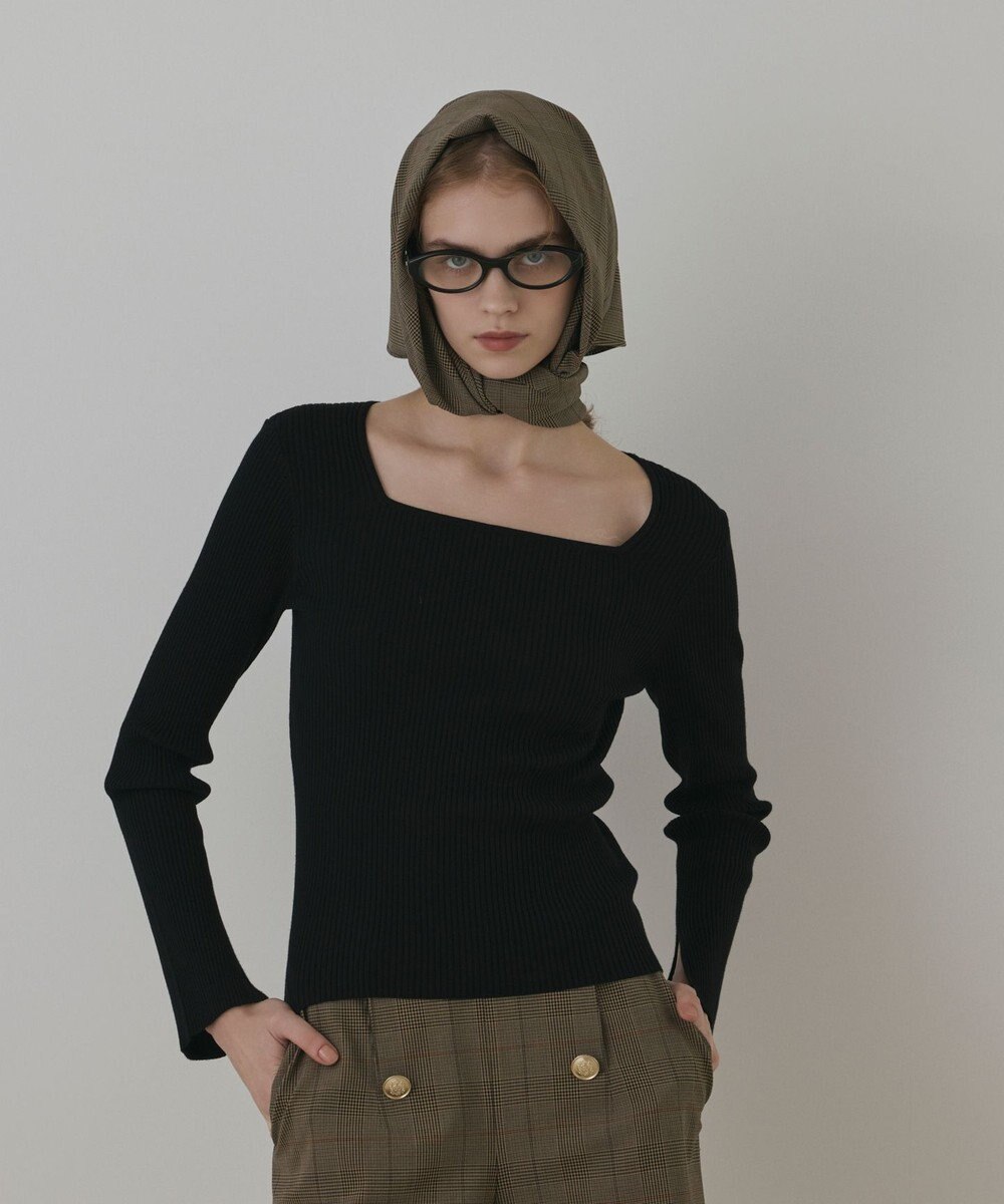 GRACE CONTINENTAL ハイゲージリブニットトップ 