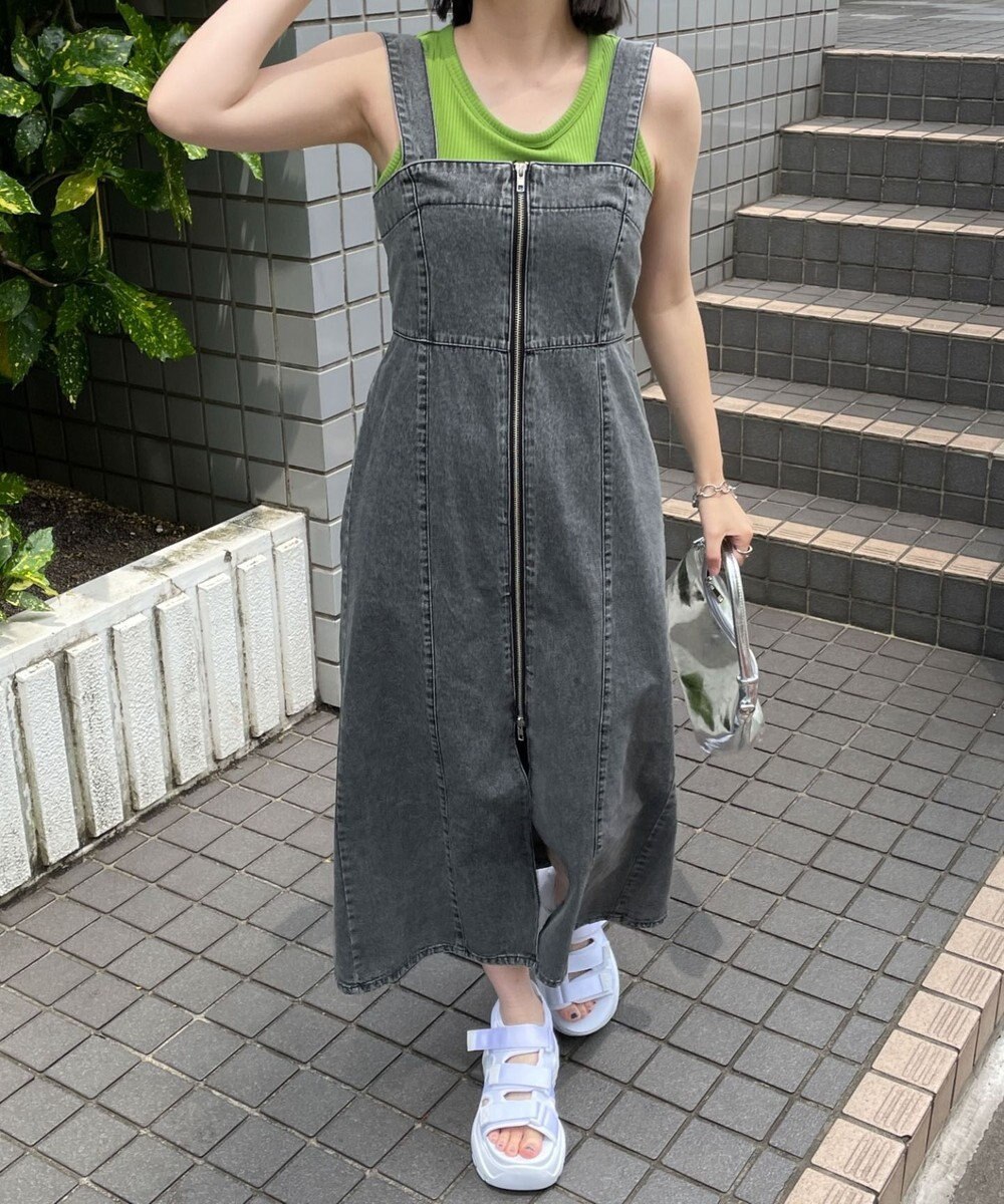 WEGO デニムWジップジャンスカ 