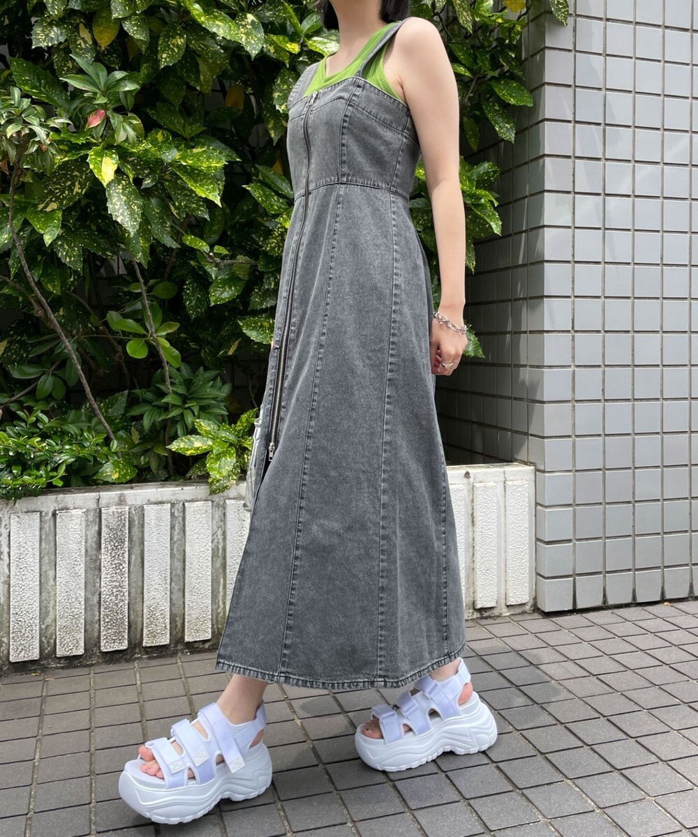 WEGO デニムWジップジャンスカ 