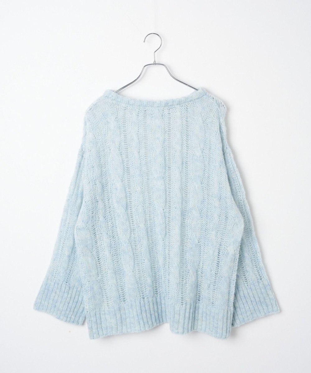 WEGO ケーブルメッシュメランジニット 