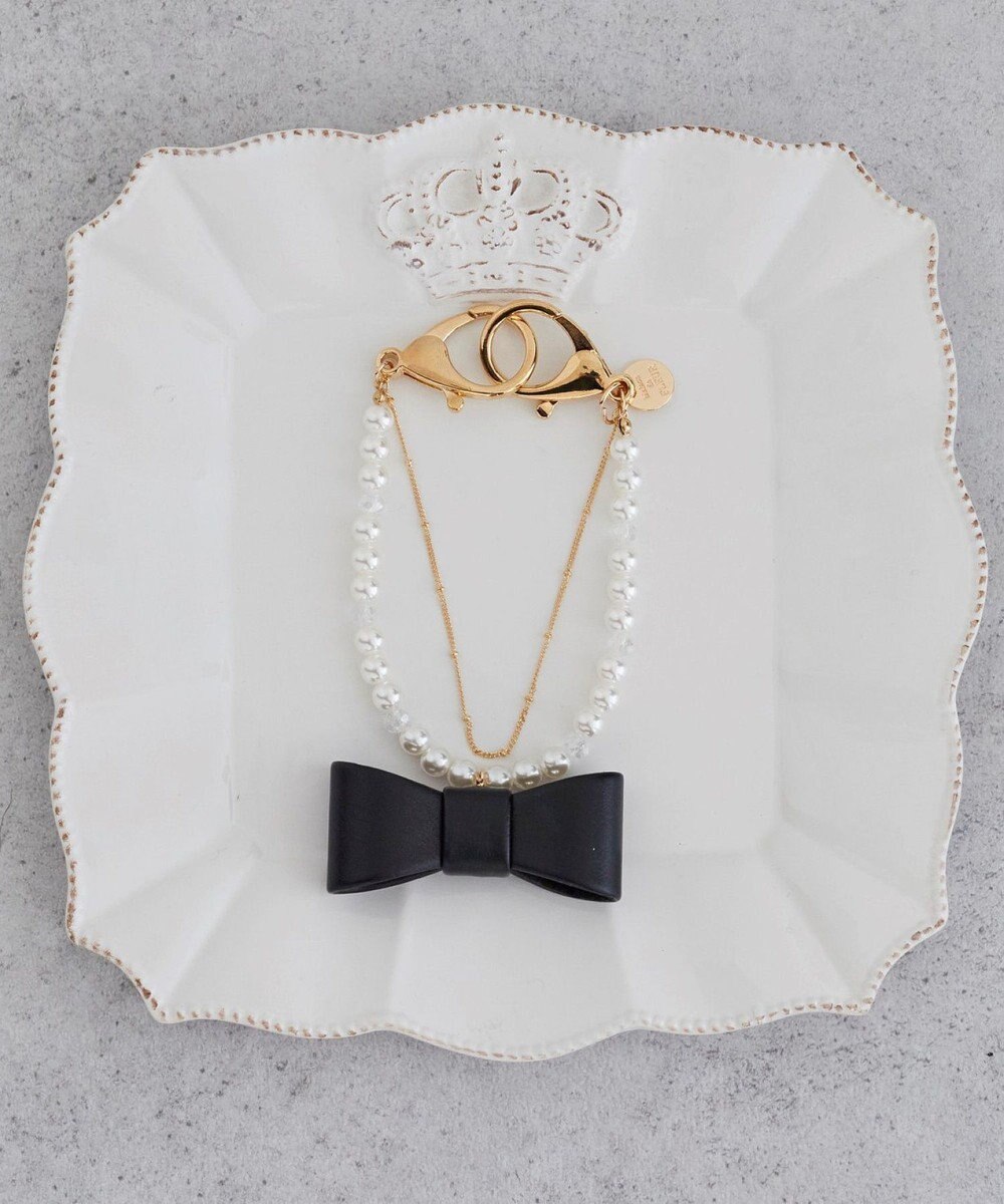 Maison de FLEUR パール立体リボンチャーム 