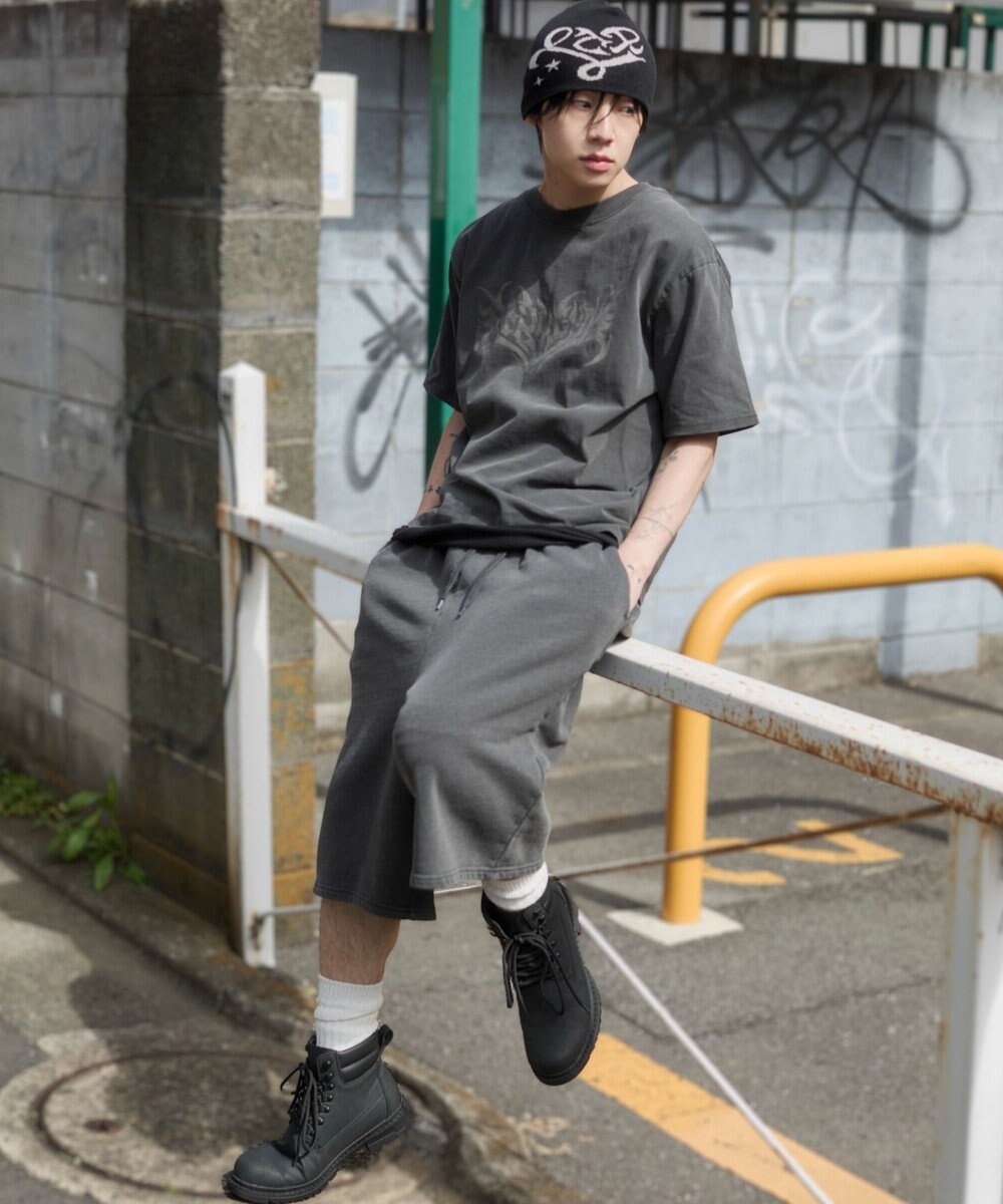 WEGO 【ユニセックス着用ITEM】ピグメントグラフィックショーツ 