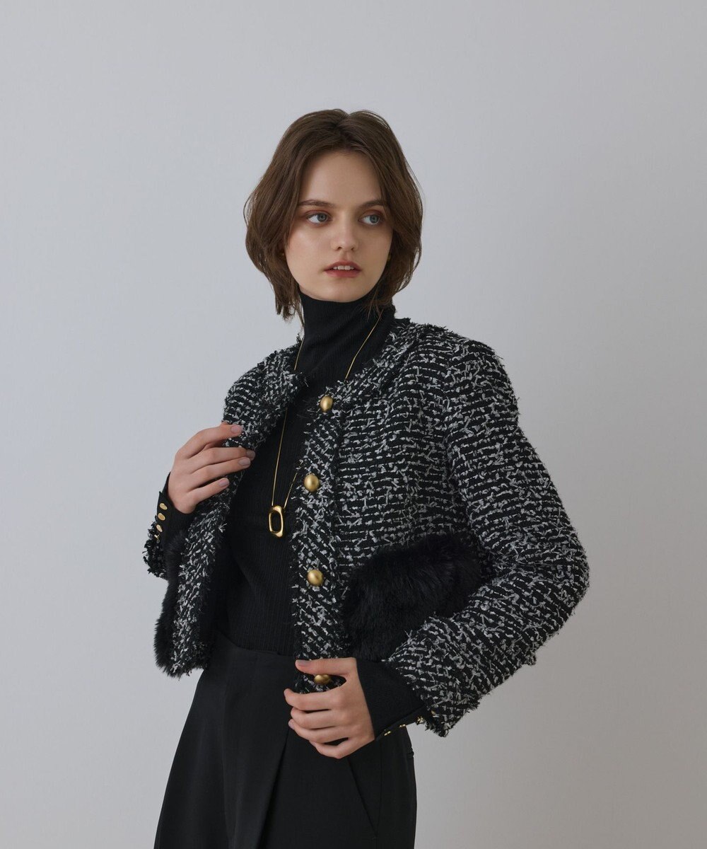 GRACE CONTINENTAL ツイードコンビジャケット 