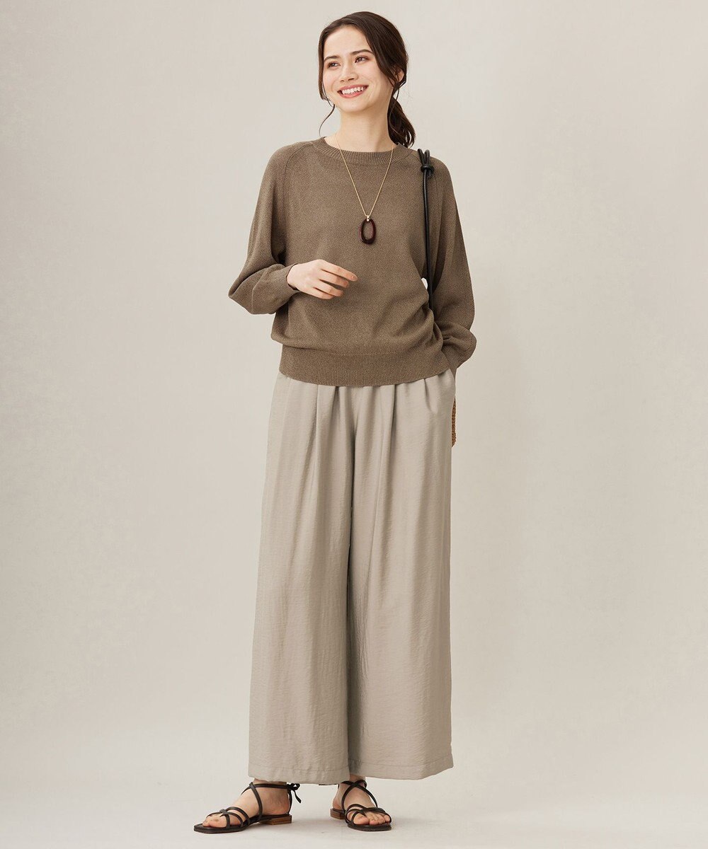 自由区 S 【洗える】ペーパーブレンドプルオーバー ニット 