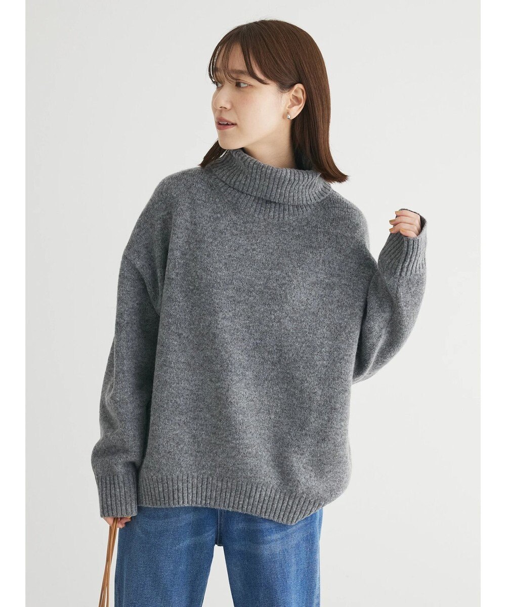 Green Parks ｆｕｗａっとメランジタートルニットプルオーバー 