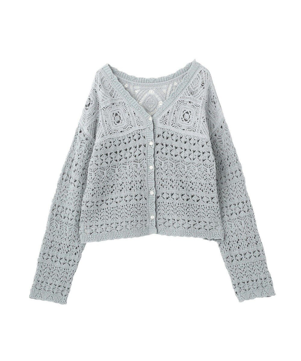 AMERICAN HOLIC 【前後2WAY】レース透かし編みニットカーディガン 