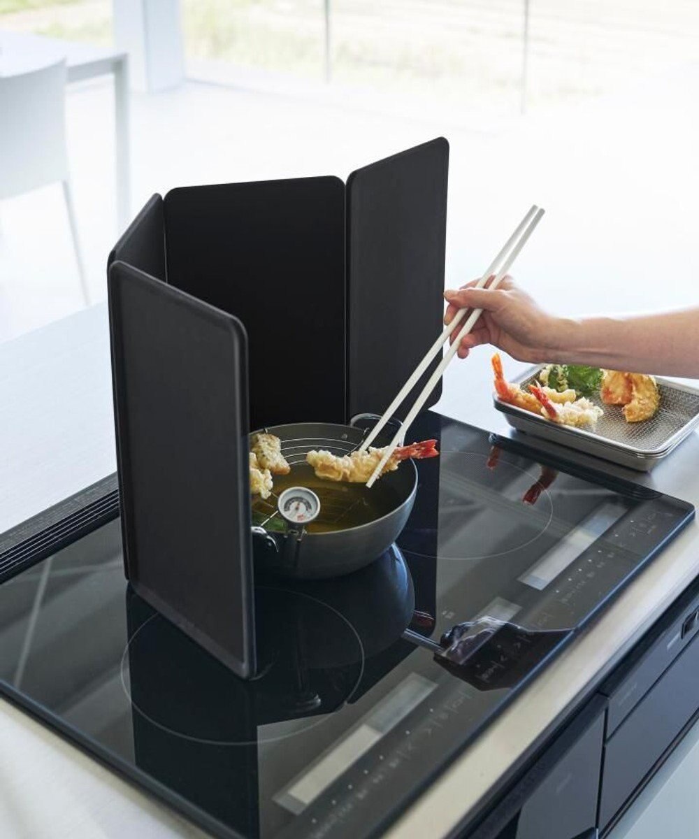 tower マグネットレンジガード タワー 4枚パネル ブラック 