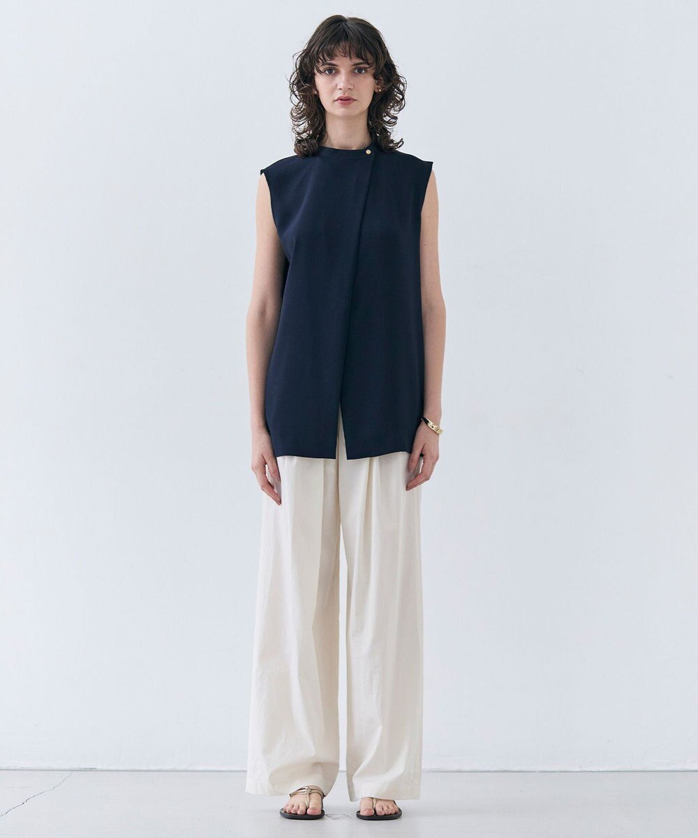 BEIGE， 【洗える】FLEUR / フロントボタンノースリーブブラウス 