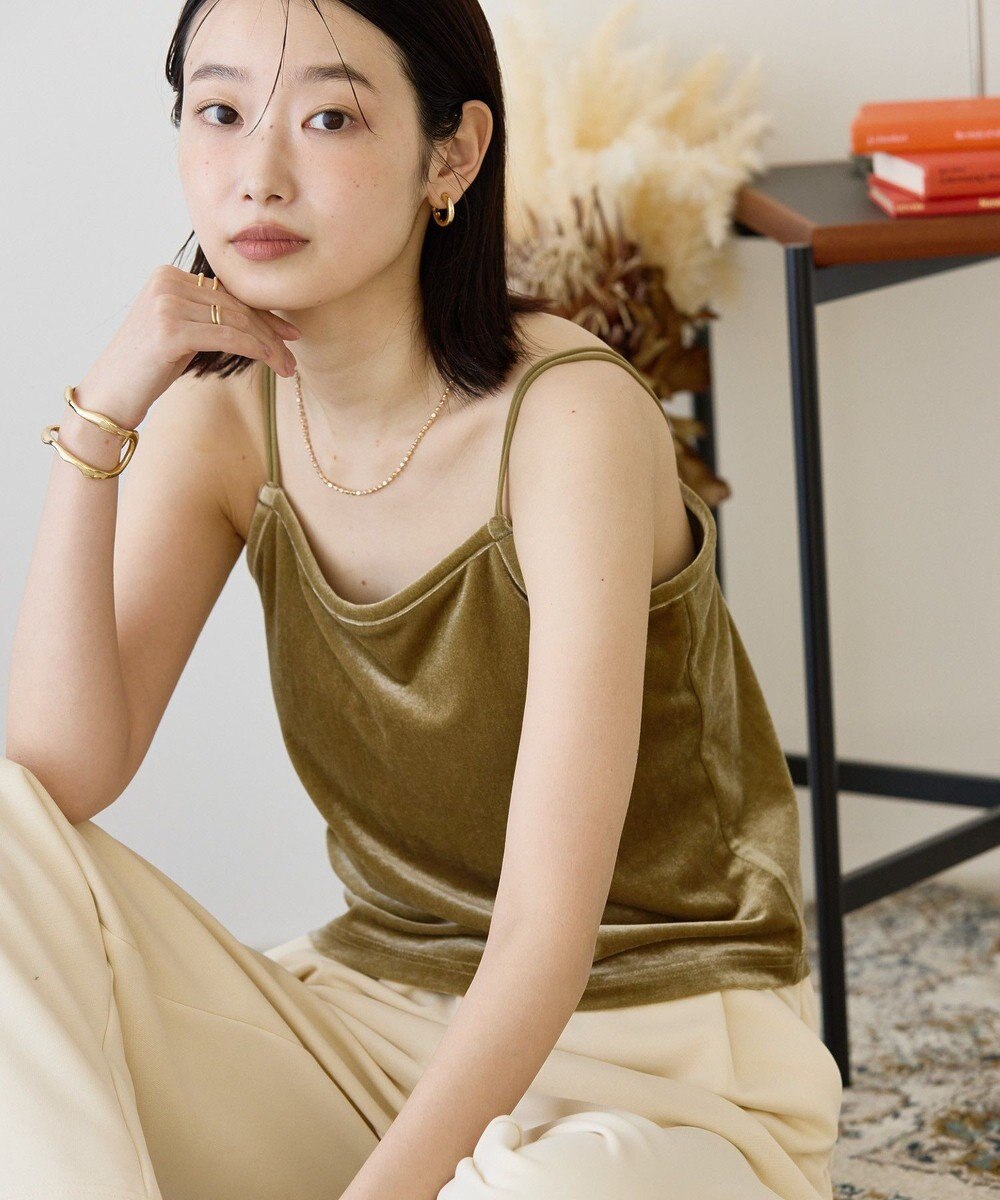 AMERICAN HOLIC カップ付き ベロアショートキャミソール 