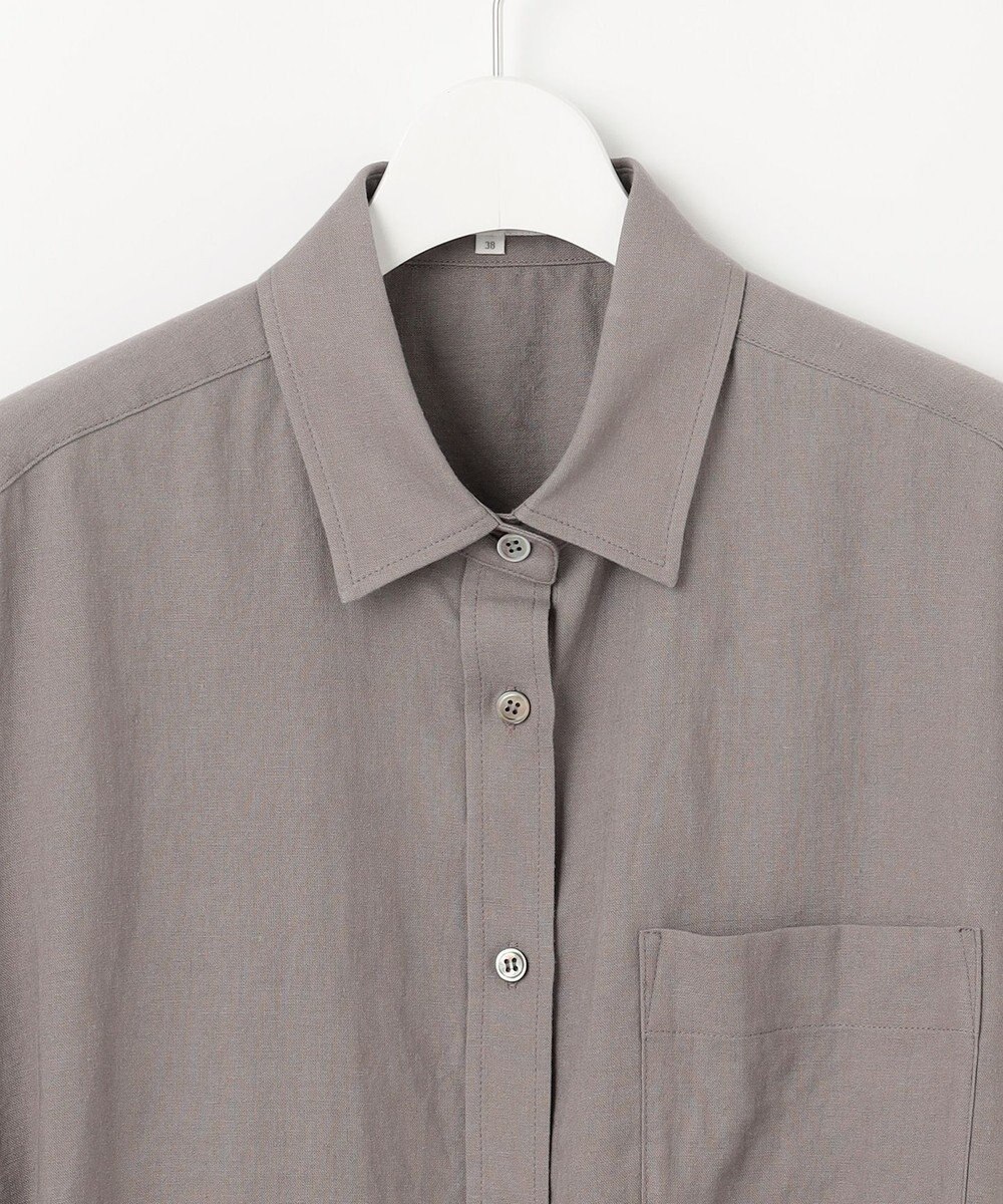 23区 S 【SLOW/一部店舗限定】ブライトリネン クロップド シャツ 