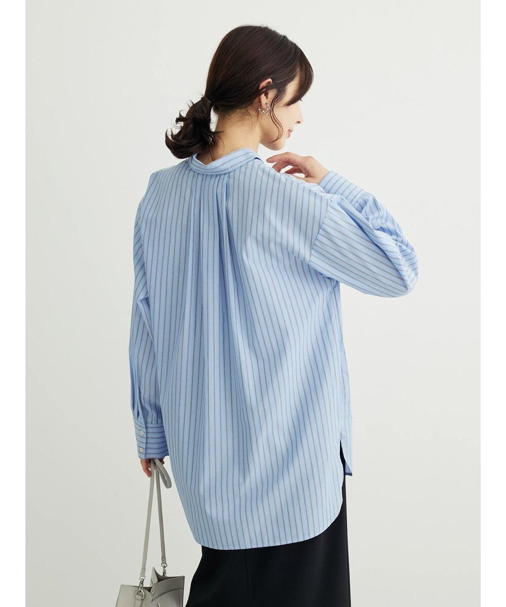Green Parks 胸元ポケットイージーケアストライプシャツ 