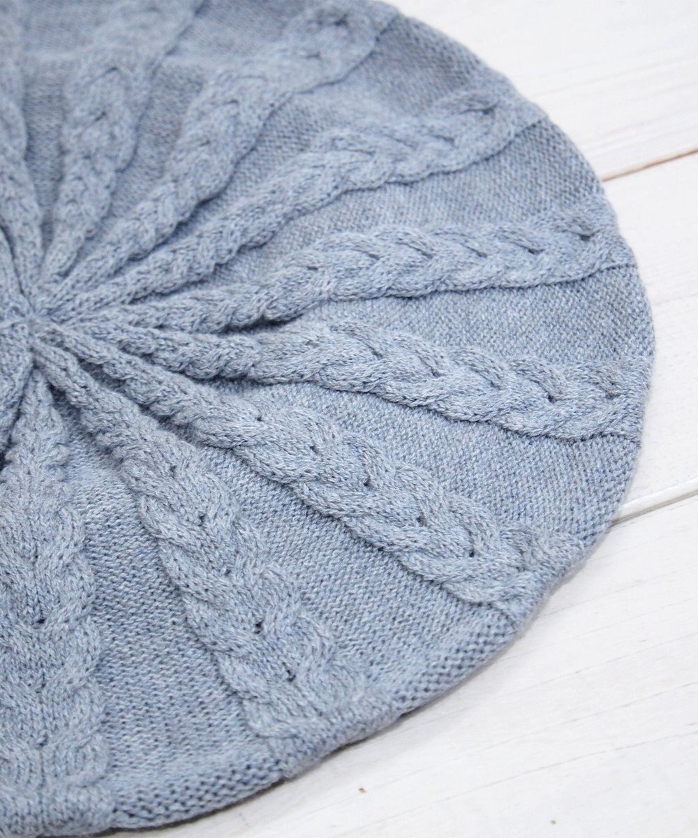 石田製帽 オーガニックコットン アラン編みベレー 