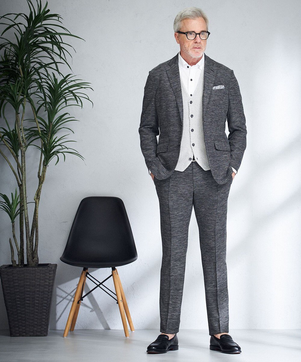 JOSEPH ABBOUD 【キングサイズ・JAPAN FABRIC】ウエスト伸びる ジャージー パンツ 