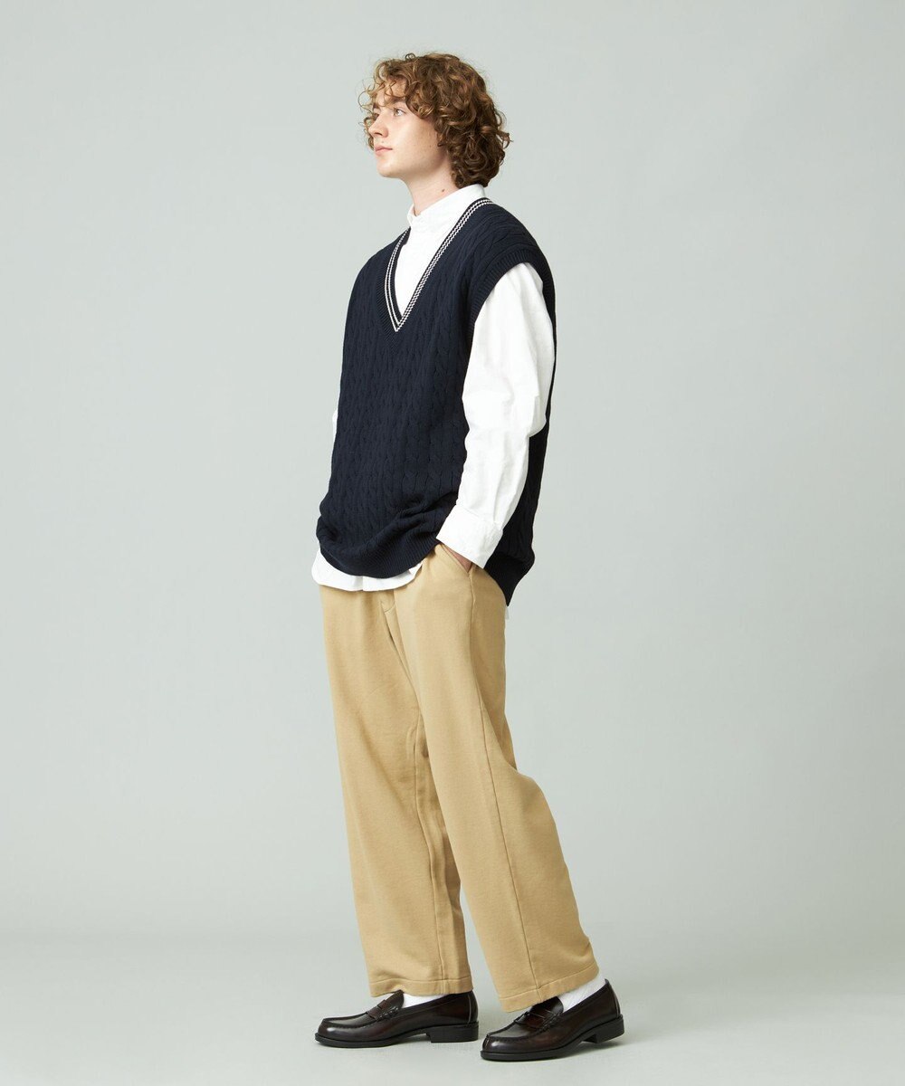 J.PRESS YORK STREET 【UNISEX】コットンケーブルチルデン ニットベスト 