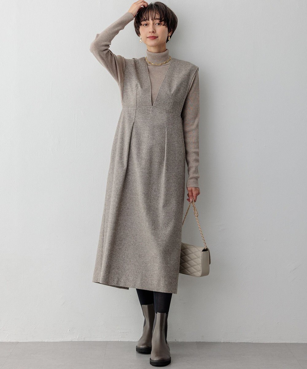 23区 シルクネップヘリンボーン オールインワン ワンピース 