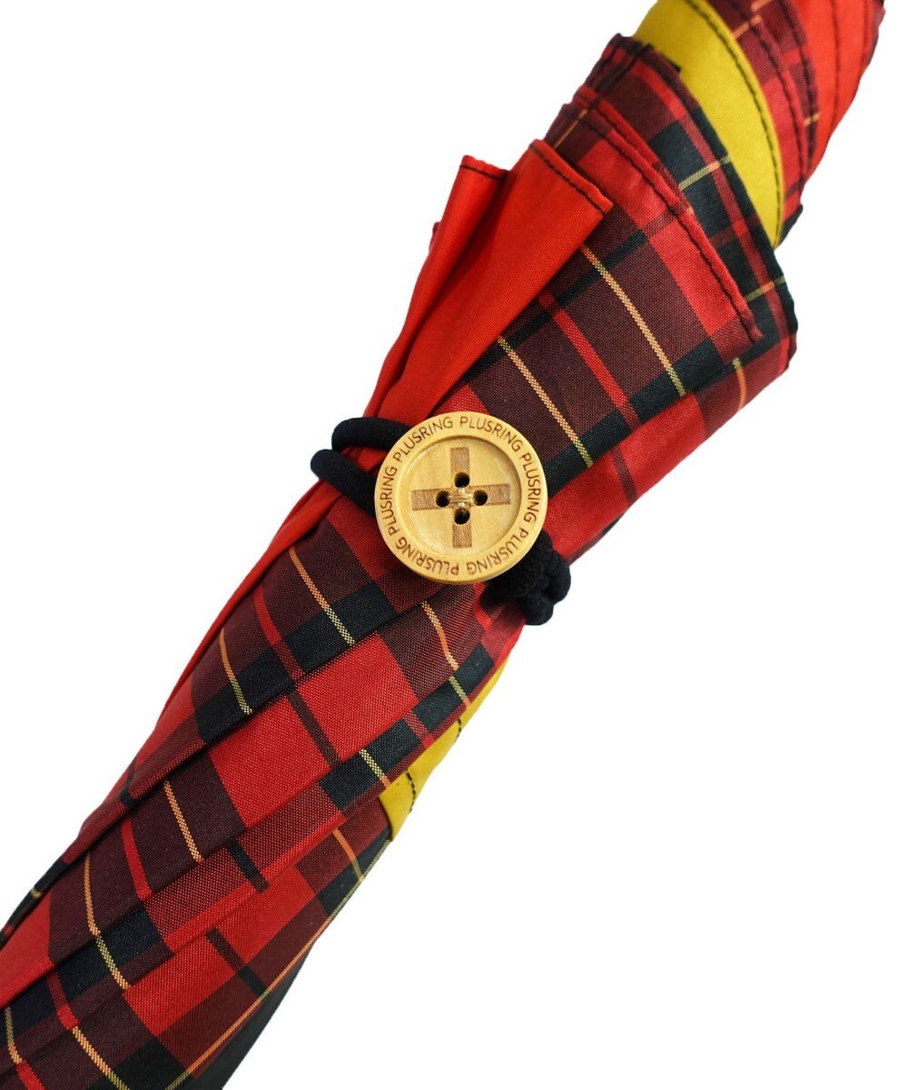 +RING 【限定/日本製】晴雨兼用傘（長ショート） RED-CHK SR428 