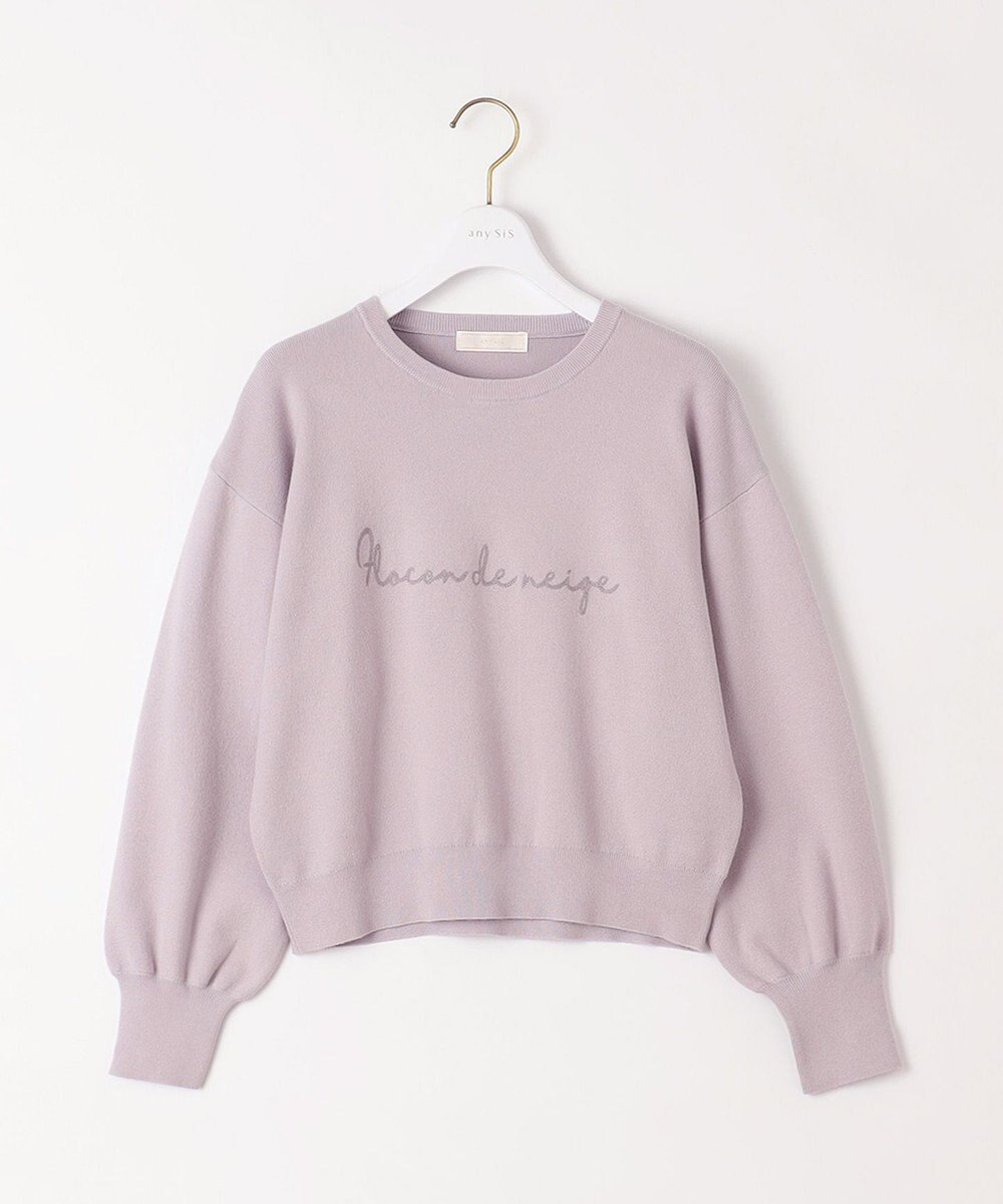 ANY SIS L 【洗える】ロゴ刺繍 ニット 