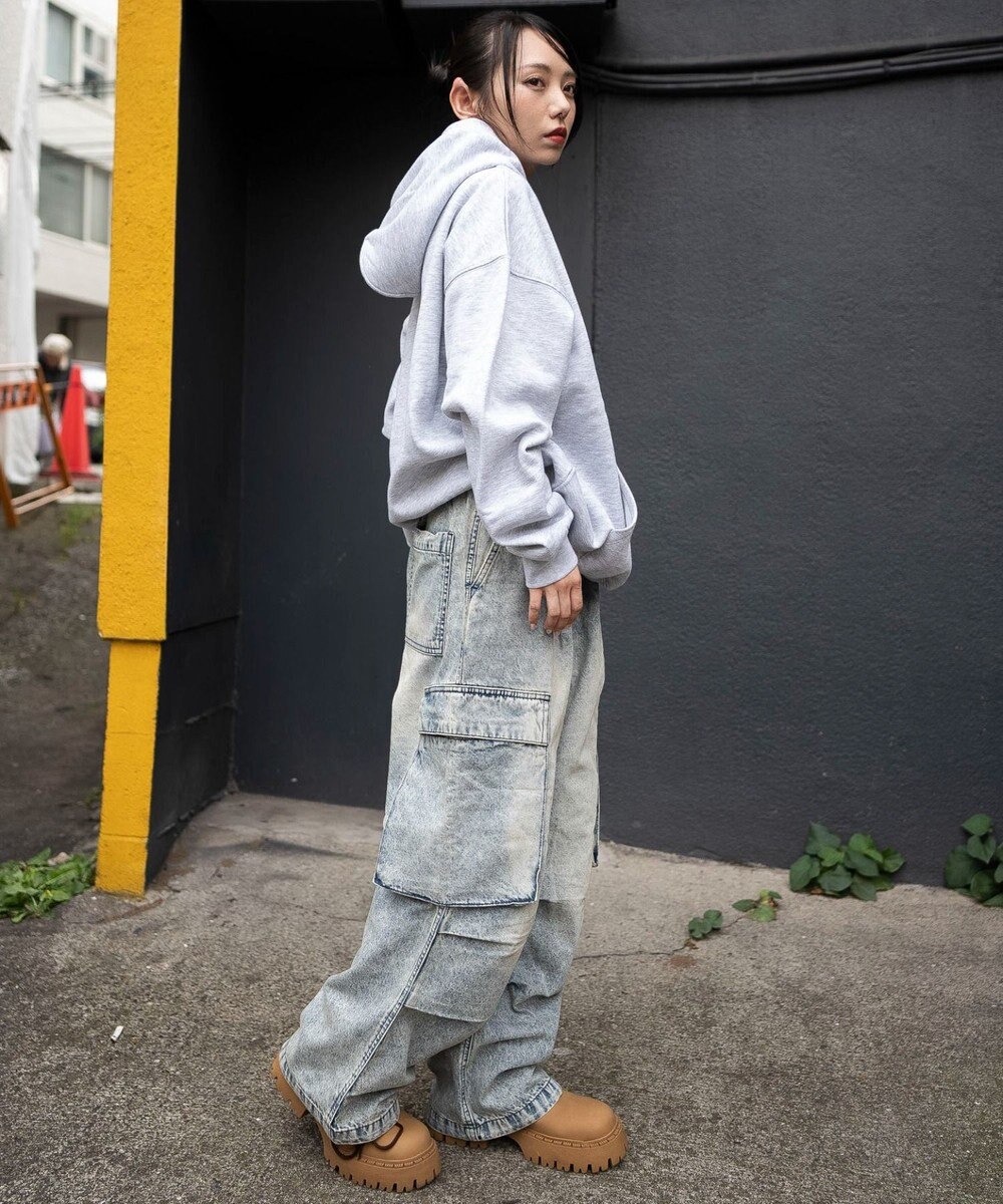 WEGO 【ユニセックス着用ITEM】デニムイージーカーゴパンツ 