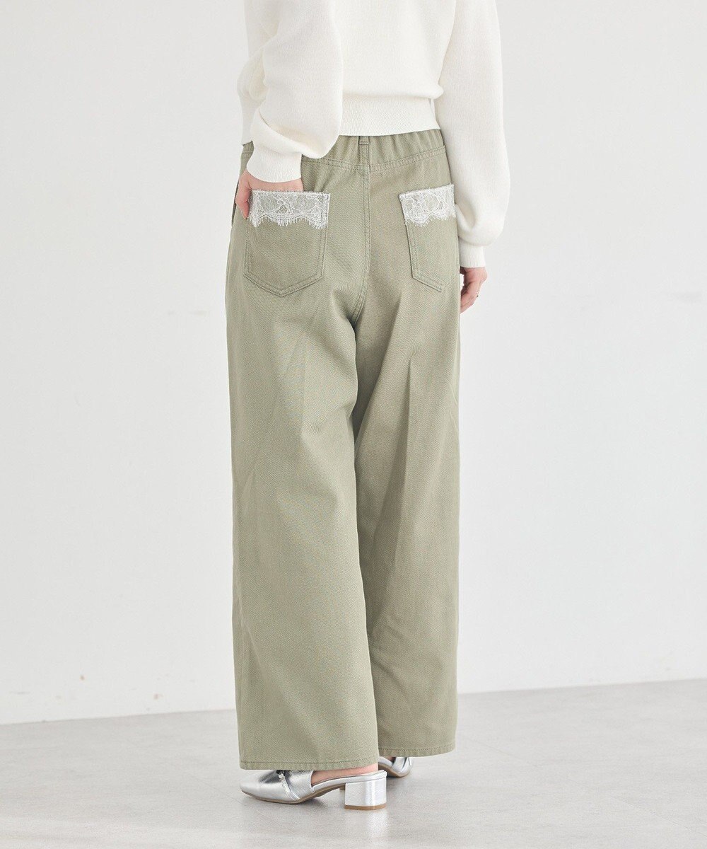 earth music&ecology 【綿100％】ポケットレースカラーパンツ 