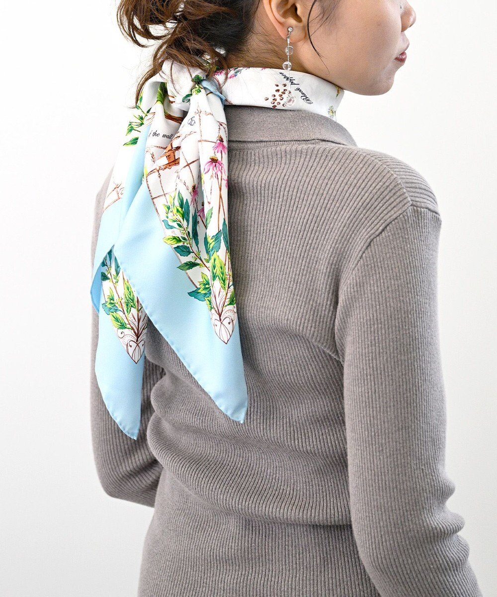 Marca ＜春の新色！＞【伝統横濱スカーフ】ハーブガーデン 大判 シルクツイル スカーフ 