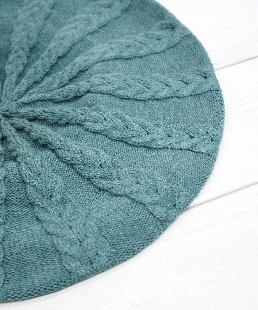 石田製帽 オーガニックコットン アラン編みベレー 