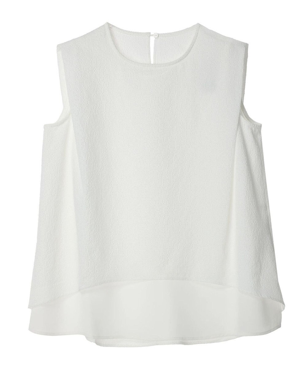 Green Parks 異素材レイヤードノースリーブブラウス 