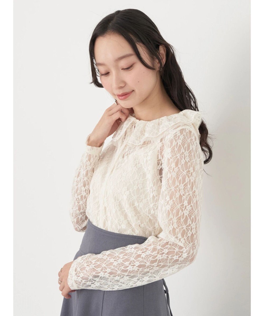 earth music&ecology ポコポコレースブラウス 