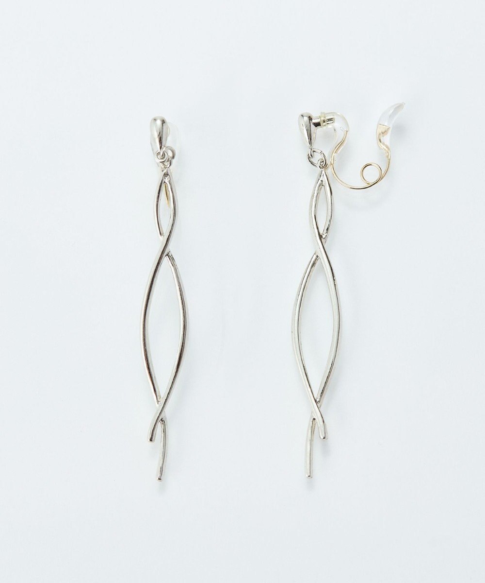 Phoebe 【痛くないシリーズ/金属アレルギー対応】スウィングクリスタルループフィットイヤリング　シルバー 