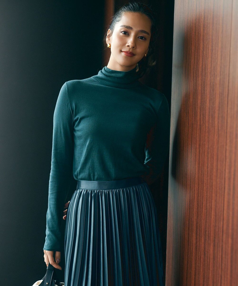 23区 【洗える】レザーライク プリーツスカート 