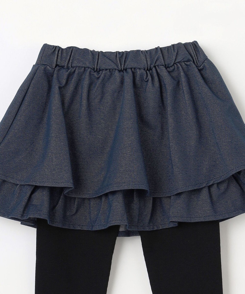 ANY KIDS パール×デニムニットスカッツ 