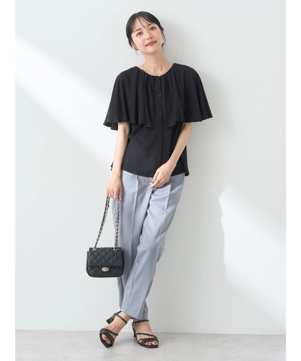 earth music&ecology ケープカラーブラウス 