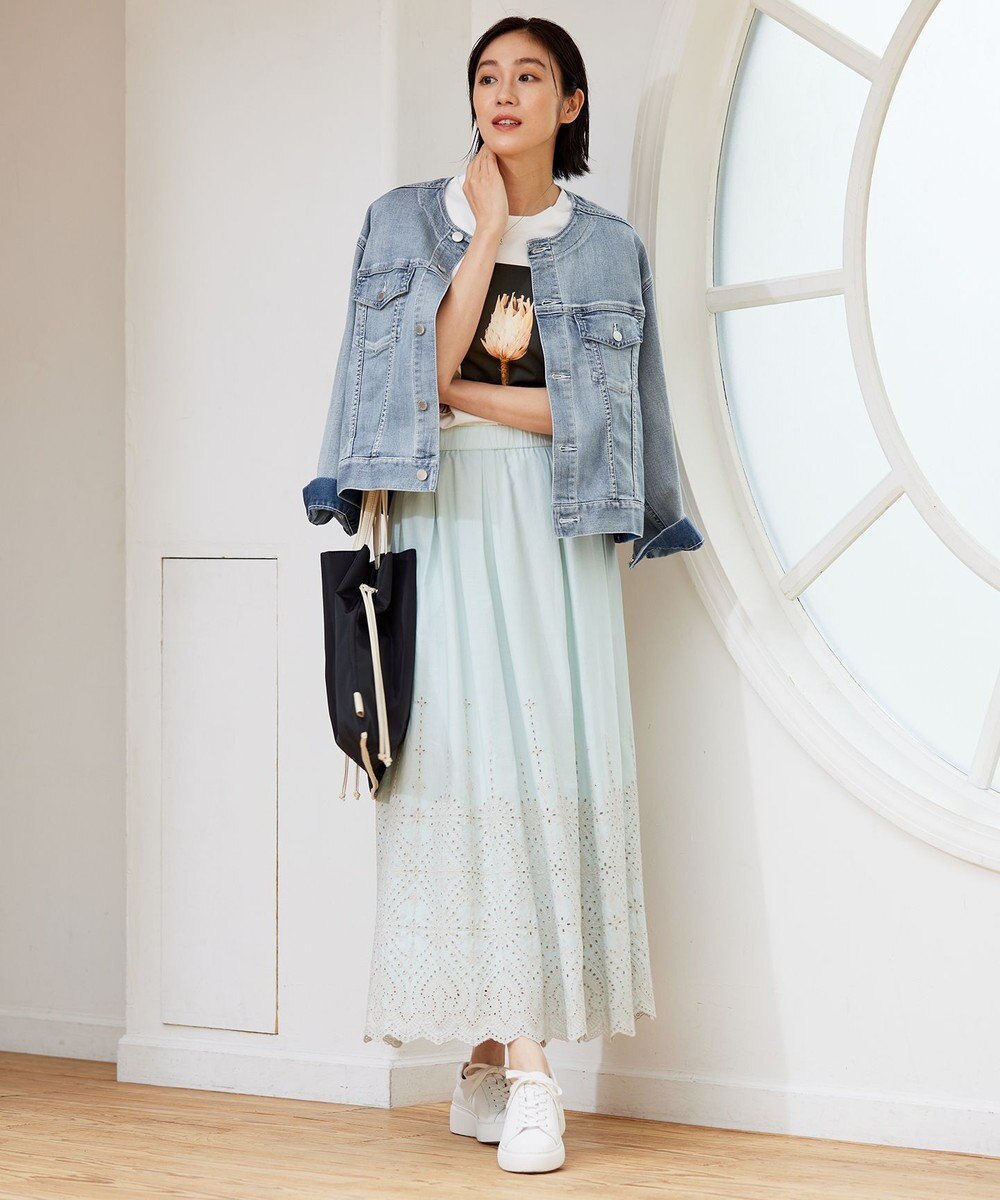 自由区 S 【カタログ掲載・洗える】エンブロイダリーローン スカート 