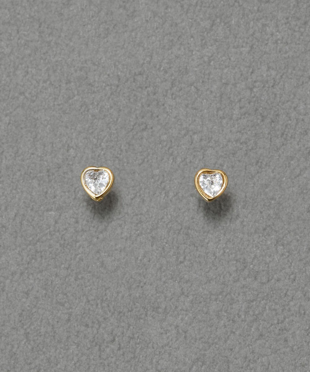 Phoebe 【金属アレルギー対応】ジュエルハートピアス　ゴールド/サージカルステンレス 